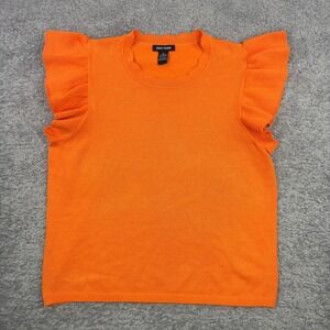 SELECT + TREND Juniors Baby Doll‎ Knit Top Ruffle Sleeve Orange XL